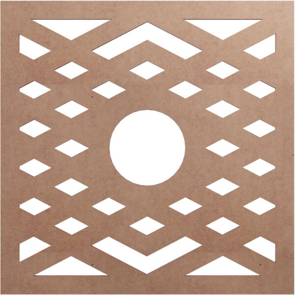 Ekena Millwork Chevron Wood Fretwork Pierced Ceiling Medallion, Wood (Paint Grade), 20"OD x 5 1/8"ID x 3/8"T CMWP20X20X0375CHMF - main